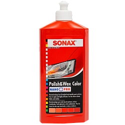 Sonax Цветной полироль с воском (красный) Nano Pro Polish & Wax Color 500 мл 296400