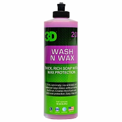 (УЦЕНКА) 3D Рh-сбалансированный шампунь с воском 2 в 1 для кузова 480 мл Wash N Wax 201OZ16